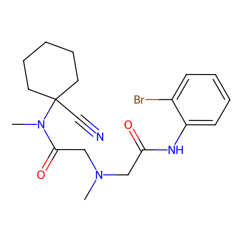 2-({[(2-bromophenyl)carbamoyl]methyl}(methyl)amino)-N-(1-cyanocyclohexyl)-N-methylacetamide structure