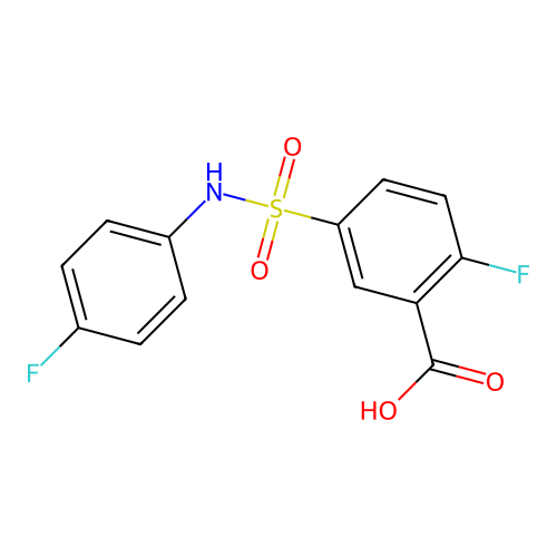 2-fluoro-5-[(4-fluorophenyl)sulfamoyl]benzoic Acid structure