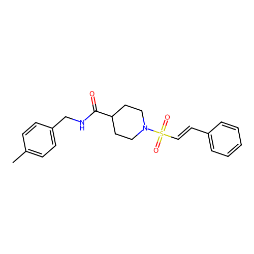 N-[(4-methylphenyl)methyl]-1-(2-phenylethenesulfonyl)piperidine-4-carboxamide structure