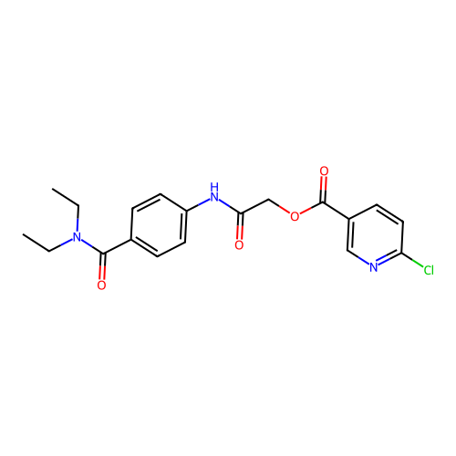 {[4-(Diethylcarbamoyl)phenyl]carbamoyl}methyl 6-chloropyridine-3-carboxylate structure