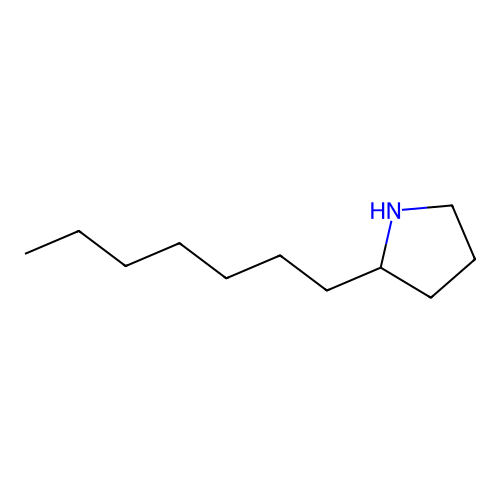 2-Heptylpyrrolidine structure
