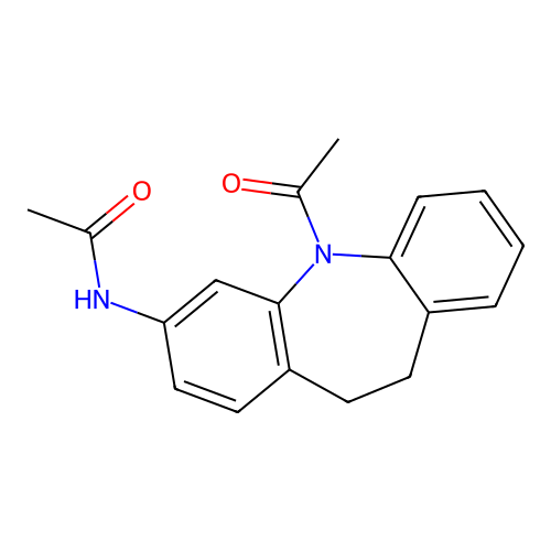 N-(11-acetyl-5,6-dihydrobenzo[b][1]benzazepin-2-yl)acetamide structure