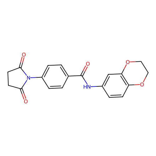 N-(2,3-dihydro-1,4-benzodioxin-6-yl)-4-(2,5-dioxopyrrolidin-1-yl)benzamide structure