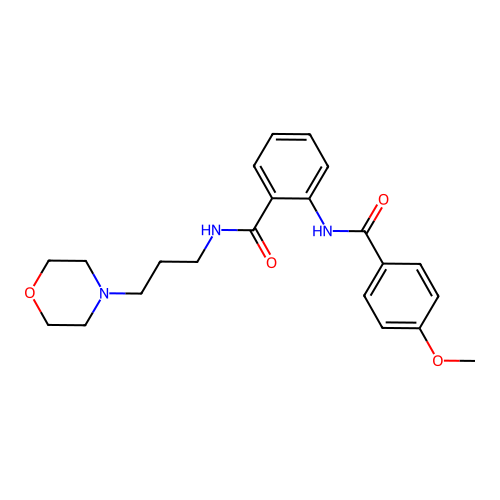 2-[(4-methoxybenzoyl)amino]-N-(3-morpholin-4-ylpropyl)benzamide structure