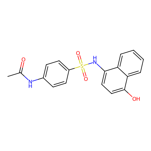 N-[4-[(4-hydroxynaphthalen-1-yl)sulfamoyl]phenyl]acetamide structure