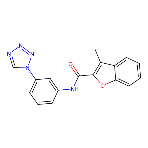 3-methyl-N-[3-(1H-tetrazol-1-yl)phenyl]-1-benzofuran-2-carboxamide structure