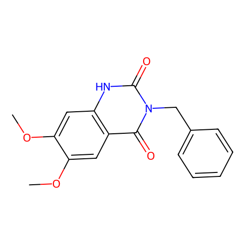 3-benzyl-6,7-dimethoxyquinazoline-2,4(1H,3H)-dione structure