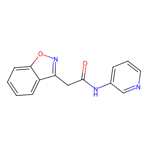 2-(1,2-benzoxazol-3-yl)-N-pyridin-3-ylacetamide structure