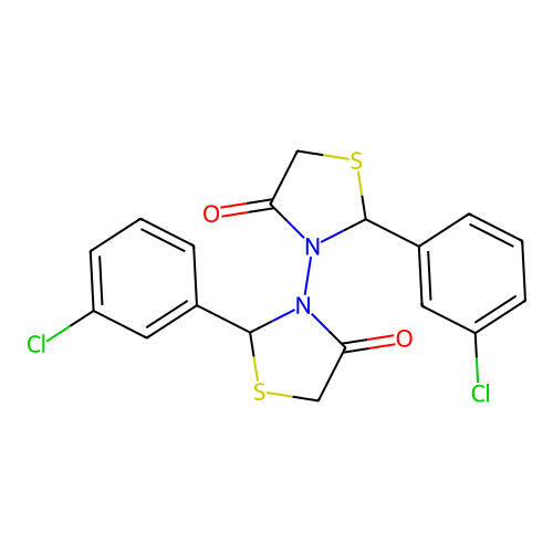 (3,3'-Bithiazolidine)-4,4'-dione, 2,2'-bis(m-chlorophenyl)-, (+-)- structure