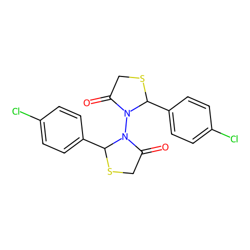 (3,3'-Bithiazolidine)-4,4'-dione, 2,2'-bis(p-chlorophenyl)-, (+-)- structure