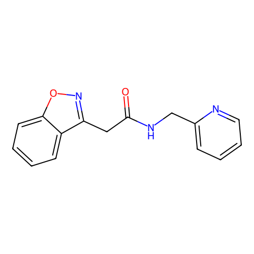 2-(benzo[d]isoxazol-3-yl)-N-(pyridin-2-ylmethyl)acetamide structure