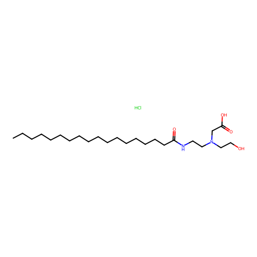 N-(2-Hydroxyethyl)-N-(2-((1-oxooctadecyl)amino)ethyl)glycine monohydrochloride structure
