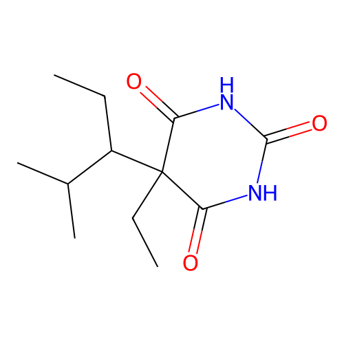 5-Ethyl-5-(1-ethyl-2-methylpropyl)barbituric acid structure