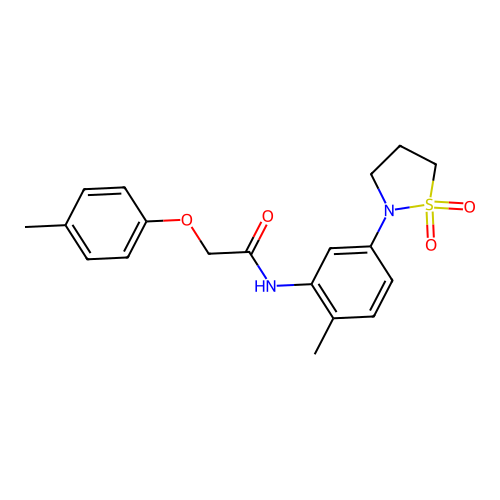N-(5-(1,1-dioxidoisothiazolidin-2-yl)-2-methylphenyl)-2-(p-tolyloxy)acetamide structure