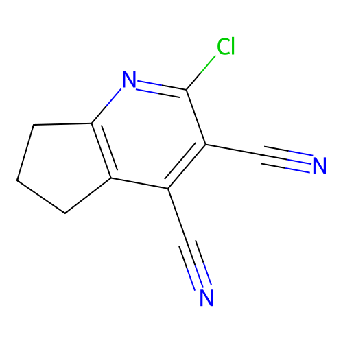2-chloro-6,7-dihydro-5H-cyclopenta[b]pyridine-3,4-dicarbonitrile structure