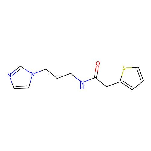 N-(3-imidazol-1-ylpropyl)-2-thiophen-2-ylacetamide structure