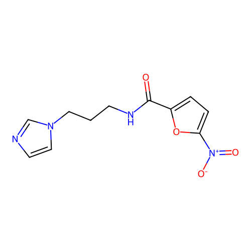 N-(3-imidazol-1-ylpropyl)-5-nitrofuran-2-carboxamide structure