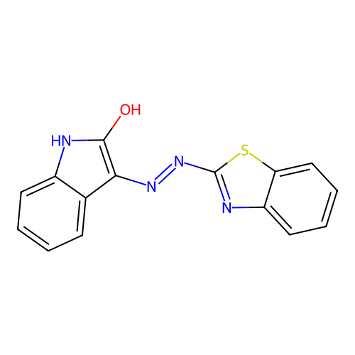 3-(Benzothiazol-2-yl-hydrazono)-1,3-dihydro-indol-2-one structure