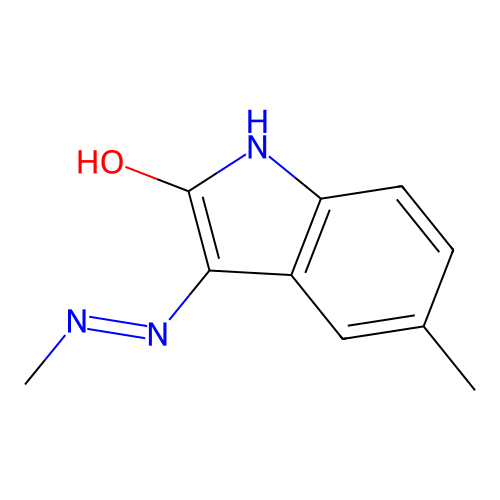 5-methyl-3-(methyldiazenyl)-1H-indol-2-ol structure