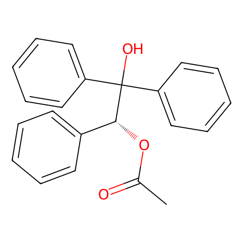 (R)-(+)-2-hydroxy-1,2,2-triphenylethyl acetate structure