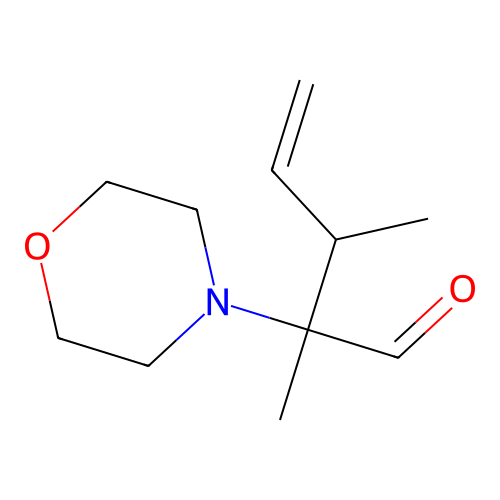 4-Morpholineacetaldehyde, alpha-methyl-alpha-(1-methyl-2-propenyl)- structure