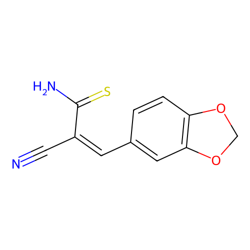 2-Propenethioamide, 3-(1,3-benzodioxol-5-yl)-2-cyano- structure
