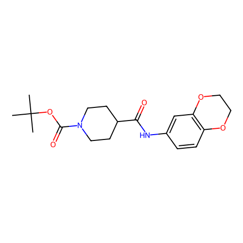 4-(2,3-dihydro-benzo[1,4]dioxin-6-ylcarbamoyl)-piperidine-1-carboxylic acid tert-butyl ester structure