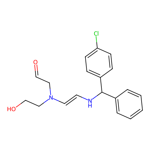 Acetaldehyde, ((2-(((4-chlorophenyl)phenylmethyl)amino)ethenyl)(2-hydroxyethyl)amino)- structure