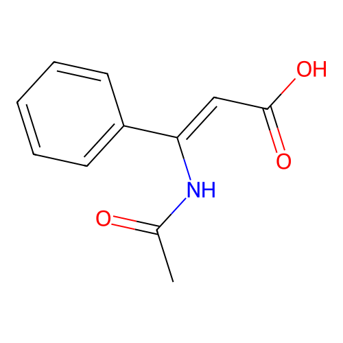 (Z)-3-acetamido-3-phenylacrylic acid structure
