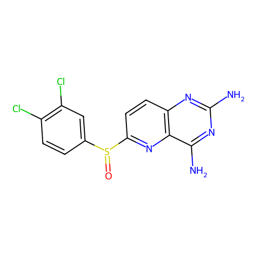Pyrido(3,2-d)pyrimidine-2,4-diamine, 6-((3,4-dichlorophenyl)sulfinyl)- structure