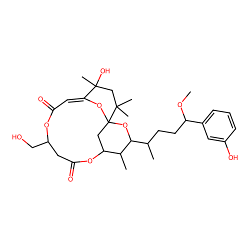 17-Debromo-2,3-didehydro-3-deoxy-31-nor-4-hydroxyaplysiatoxin structure