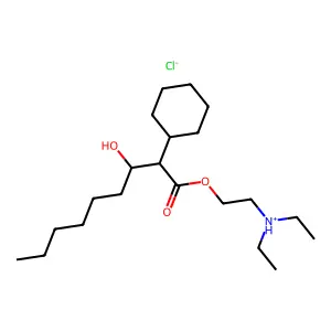 2-(Diethylamino)ethyl 2-cyclohexyl-3-hydroxynonanoate--hydrogen chloride (1/1) structure