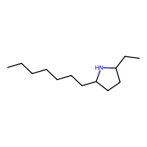 Pyrrolidine, 2-ethyl-5-heptyl-, trans- structure