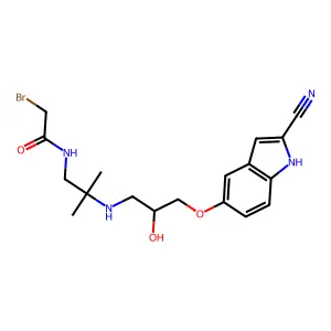 N-(bromoacetylamino)cyanopindolol structure