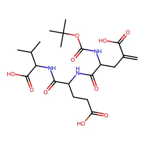 Butyloxycarbonyl-4-methylene-glutamyl-glutamyl-valine structure