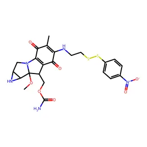 N-7-(2-(nitrophenyldithio)ethyl)mitomycin C structure
