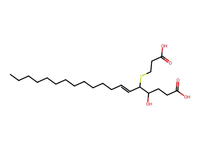 5-(2-Carboxyethylsulfanyl)-4-hydroxynonadec-6-enoic acid structure