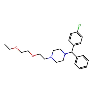 Piperazine, 1-((4-chlorophenyl)phenylmethyl)-4-(2-(2-ethoxyethoxy)ethyl)- structure