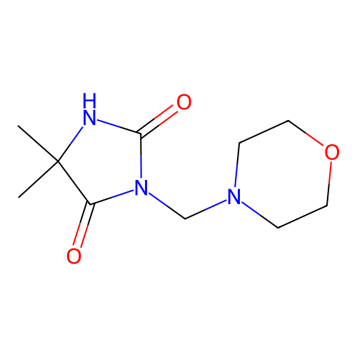 5,5-dimethyl-3-(morpholin-4-ylmethyl)imidazolidine-2,4-dione structure