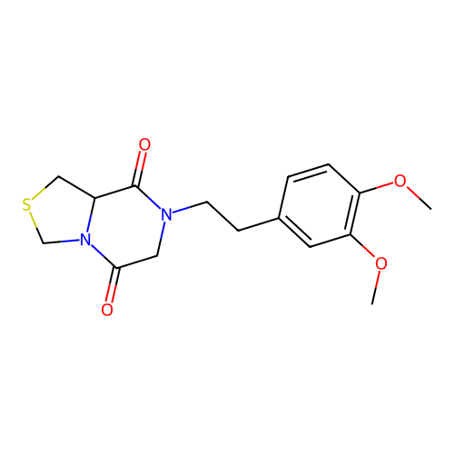 Tetrahydro-7-(2-(3,4-dimethoxyphenyl)ethyl)-3H-thiazolo(3,4-a)pyrazine-5,8-dione structure