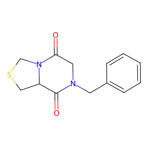 3H-Thiazolo(3,4-a)pyrazine-5,8-dione, tetrahydro-7-(phenylmethyl)- structure