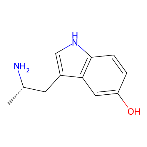 3-[(2S)-2-aminopropyl]-1H-indol-5-ol structure