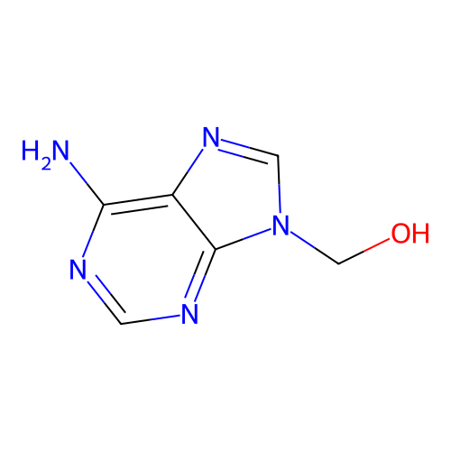 (6-amino-9H-purin-9-yl)methanol structure