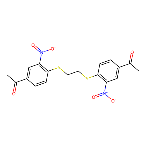 1-Acetyl-4-[2-(4-acetyl-2-nitrophenylthio)ethylthio]-3-nitrobenzene structure