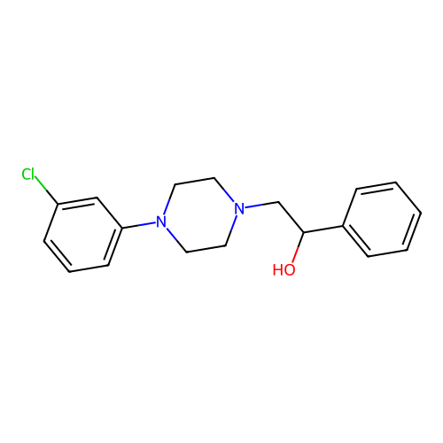 2-[4-(3-Chlorophenyl)piperazino]-1-phenyl-1-ethanol structure