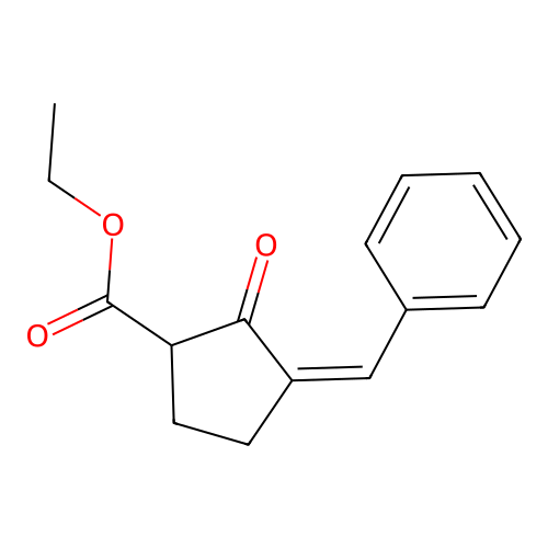 Ethyl 3-benzylidene-2-oxocyclopentane-1-carboxylate structure
