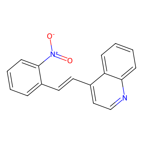 4-[(E)-2-(2-nitrophenyl)ethenyl]quinoline structure