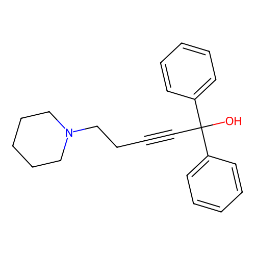 1,1-Diphenyl-5-(piperidin-1-yl)pent-2-yn-1-ol structure