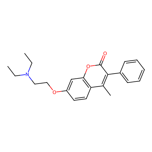 2H-1-Benzopyran-2-one, 7-[2-(diethylamino)ethoxy]-4-methyl-3-phenyl- structure