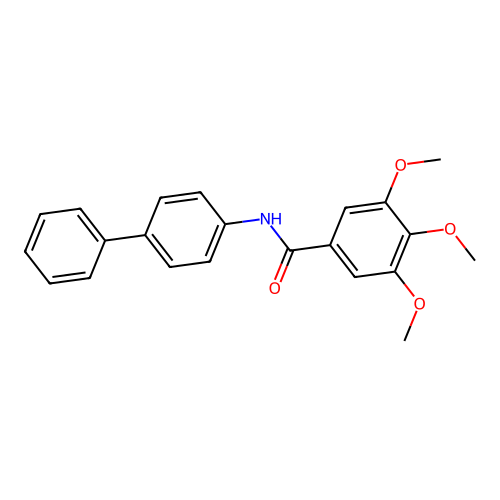 3,4,5-trimethoxy-N-(4-phenylphenyl)benzamide structure